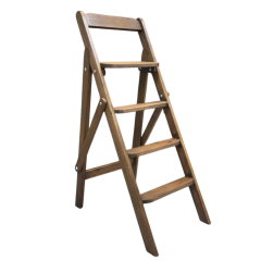 STEP İDA AHŞAP MERDİVEN 4 BASAMAKLI (CEVİZ RENGİ)
