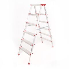 Alüminyum Çift Çıkışlı 6 Basamaklı Merdiven (137 cm) (ACCM.04)