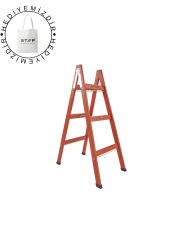 STEP 3 BASAMAKLI ÇİFT ÇIKIŞLI AHŞAP MERDİVEN (YÜKSEKLİK 1,10 M)