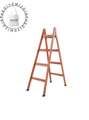 STEP 4 BASAMAKLI ÇİFT ÇIKIŞLI AHŞAP MERDİVEN (YÜKSEKLİK 1.40 MT)