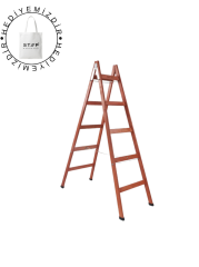 STEP 5 BASAMAKLI ÇİFT ÇIKIŞLI AHŞAP MERDİVEN (YÜKSEKLİK 1.70 MT)