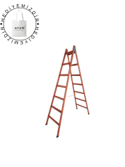 STEP 7 BASAMAKLI ÇİFT ÇIKIŞLI AHŞAP MERDİVEN (YÜKSEKLİK 2.30 MT)