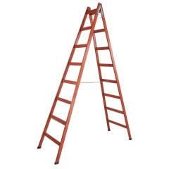 STEP 8 BASAMAKLI ÇİFT ÇIKIŞLI AHŞAP MERDİVEN (YÜKSEKLİK 2.60 MT)