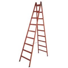 STEP 9 BASAMAKLI ÇİFT ÇIKIŞLI AHŞAP MERDİVEN (YÜKSEKLİK 2.90 MT)