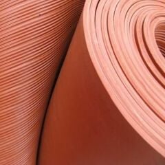 Lastik Levha İnce Tırtırlı Kırmızı Kalınlık 3 mm 1,20 (En: 1,2 Metre Boy: 1 Metre)